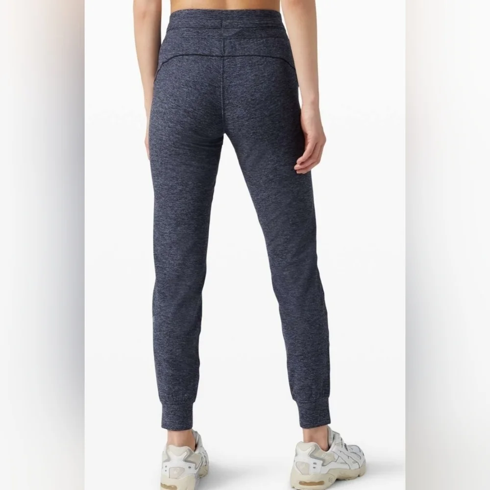 Lululemon Athletica "Ready To Rulu" Heathered Gatsby Blue/ Black Joggers - Picture 3 of 11